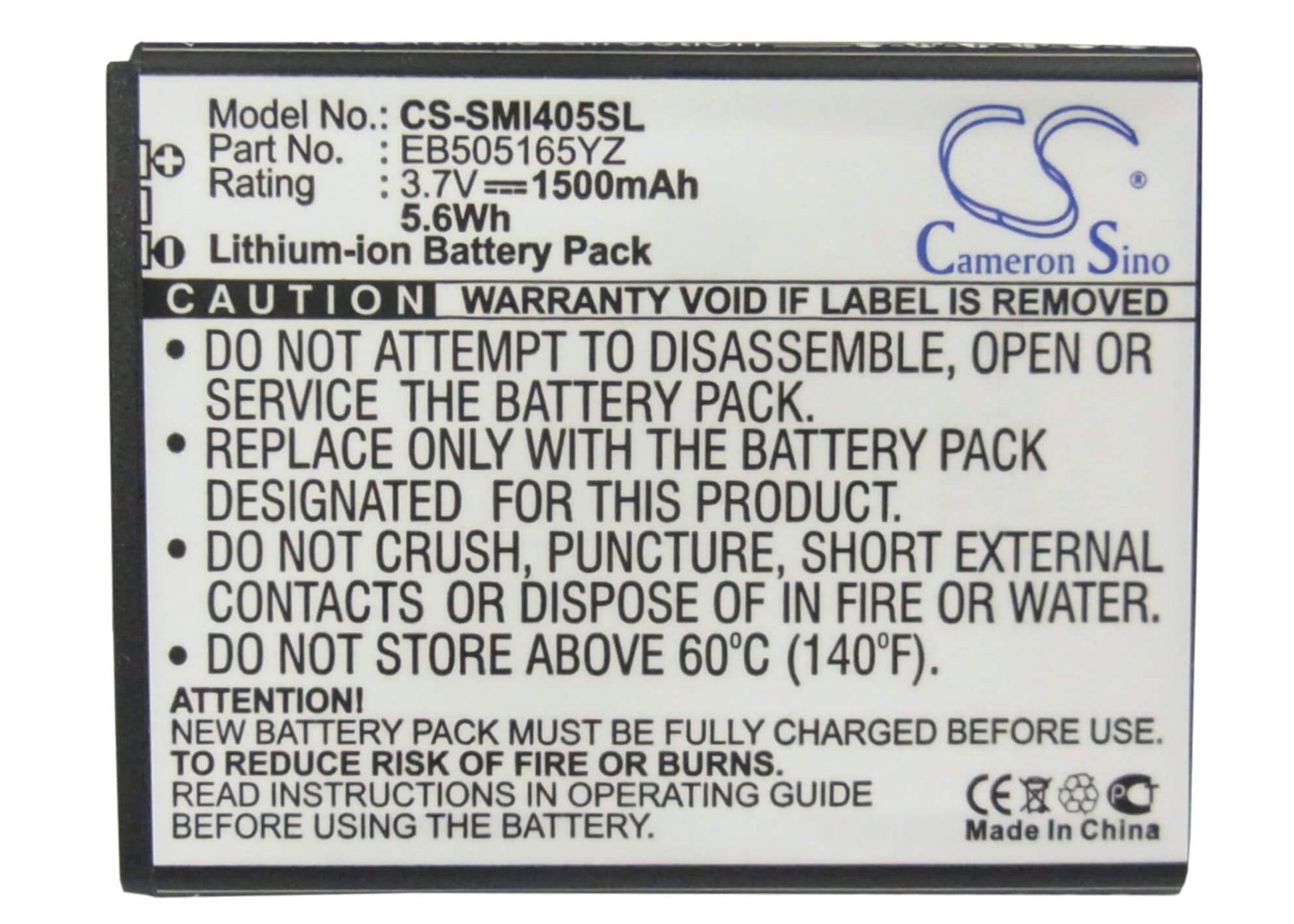 3.7V, 1500mAh, Li-ion Battery fits Samsung, Aegis, Galaxy Metrix 4g, 5.55Wh