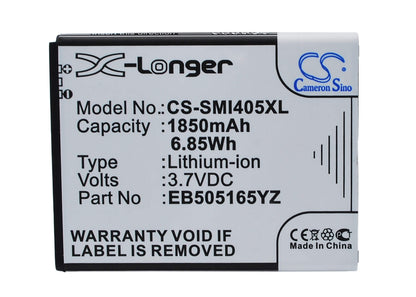 3.7V, 1850mAh, Li-ion Battery fits Samsung, Aegis, Bbm65tk, 6.845Wh
