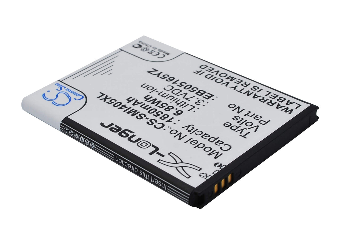 3.7V, 1850mAh, Li-ion Battery fits Samsung, Aegis, Bbm65tk, 6.845Wh