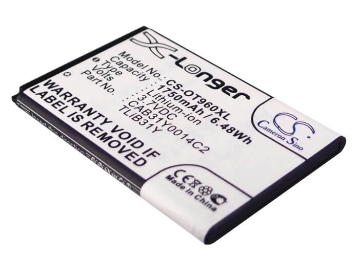 3.7V, 1750mAh, Li-ion Battery fits Cricket, Authority, 6.475Wh