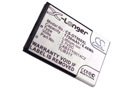 3.7V, 1750mAh, Li-ion Battery fits Cricket, Authority, 6.475Wh