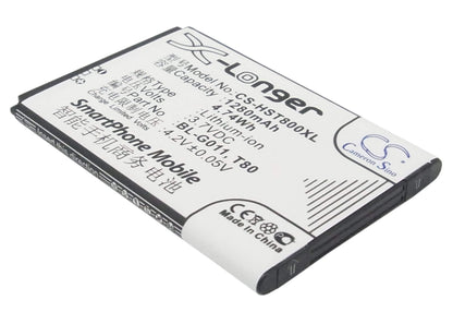 3.7V, 1280mAh, Li-ion Battery fits Hisense, T80, 4.736Wh