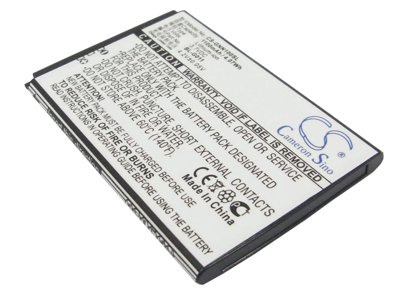 3.7V, 1100mAh, Li-ion Battery fits Fly, Iq235, 4.07Wh