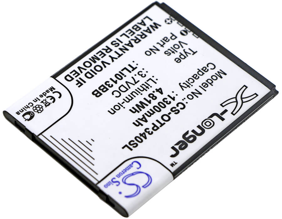3.7V, 1300mAh, Li-ion Battery fits Alcatel, One Touch Pixi 3 4.0, One Touch Pixi 3 4.0 3g, 4.81Wh