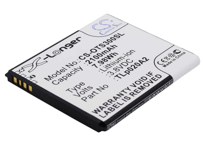3.8V, 2100mAh, Li-ion Battery fits Alcatel, 5065w-2dalus2, One Touch Pop S3, 7.98Wh
