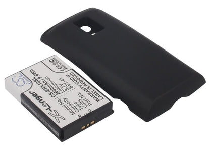 Black, 3.7V, 2600mAh, Li-ion Battery fits Sony Ericsson, Xperia X10, Xperia X10a, 9.62Wh