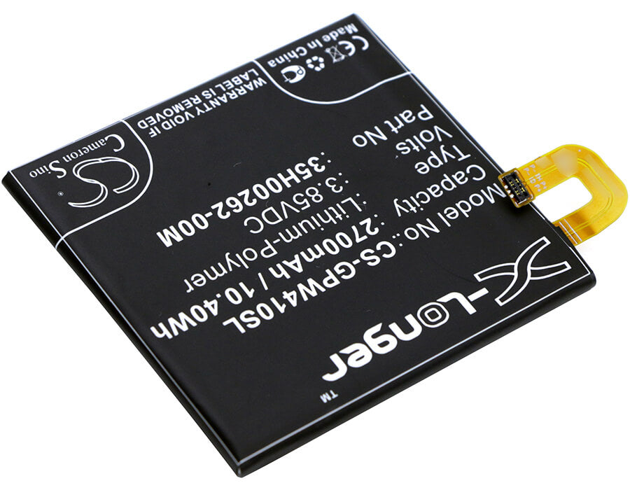 3.85V, 2700mAh, Li-Polymer Battery fits Google, B2pw4100, Nexus S1, 10.395Wh
