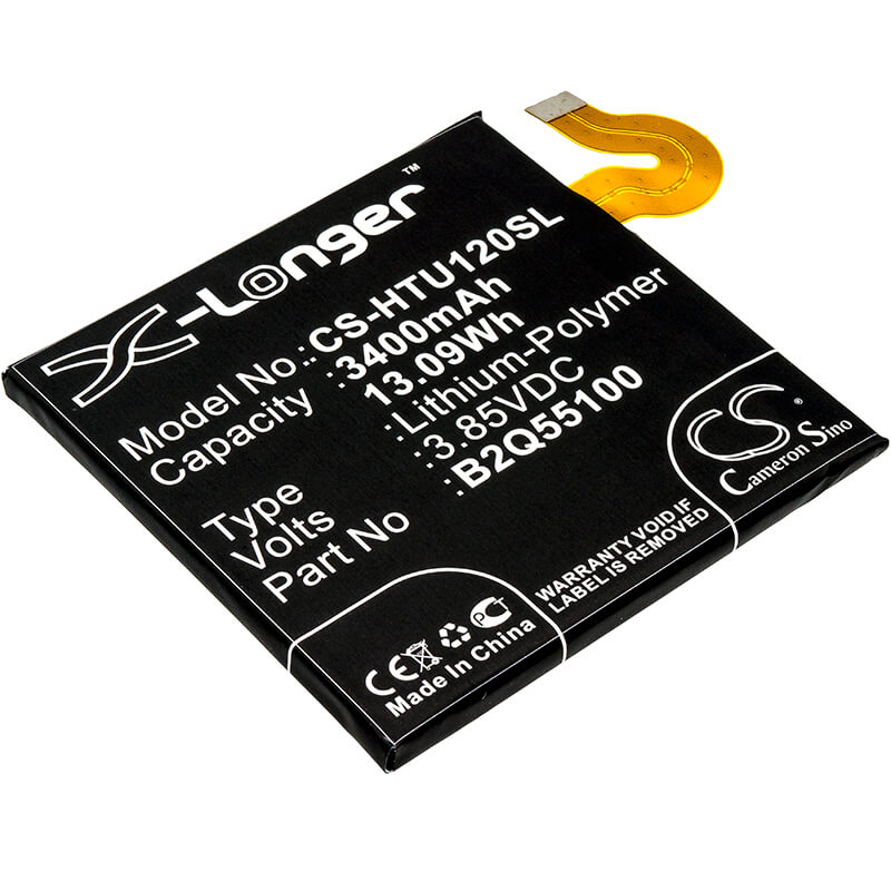 3.85V, 3400mAh, Li-Polymer Battery fits Htc, Exodus 1, Exodus 1 Global, 13.09Wh