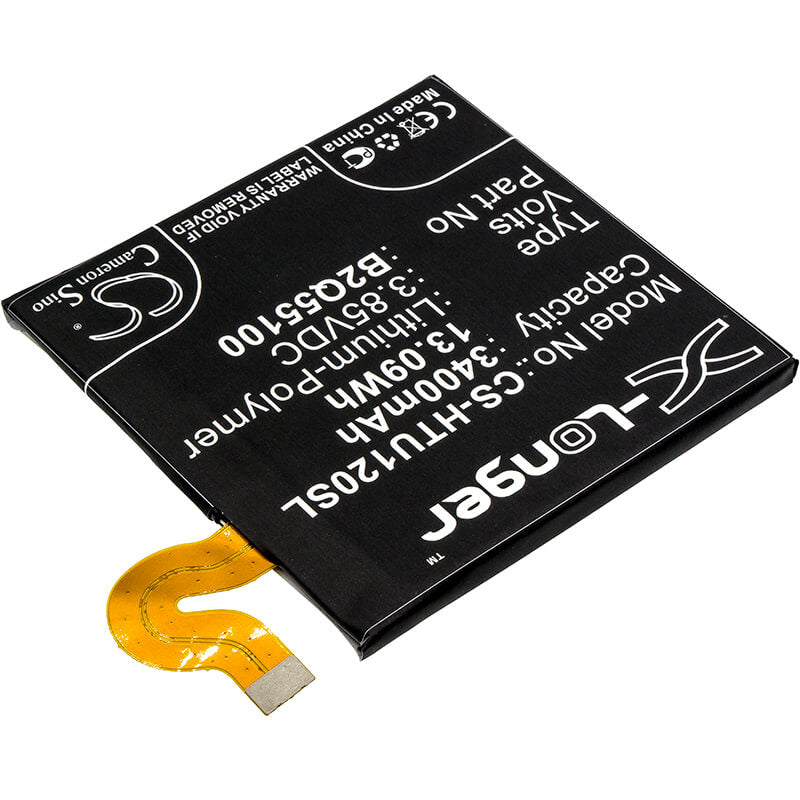 3.85V, 3400mAh, Li-Polymer Battery fits Htc, Exodus 1, Exodus 1 Global, 13.09Wh