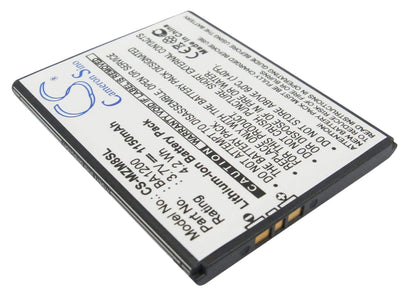 3.7V, 1150mAh, Li-ion Battery fits Meizu, M8, M8 16gb, 4.255Wh