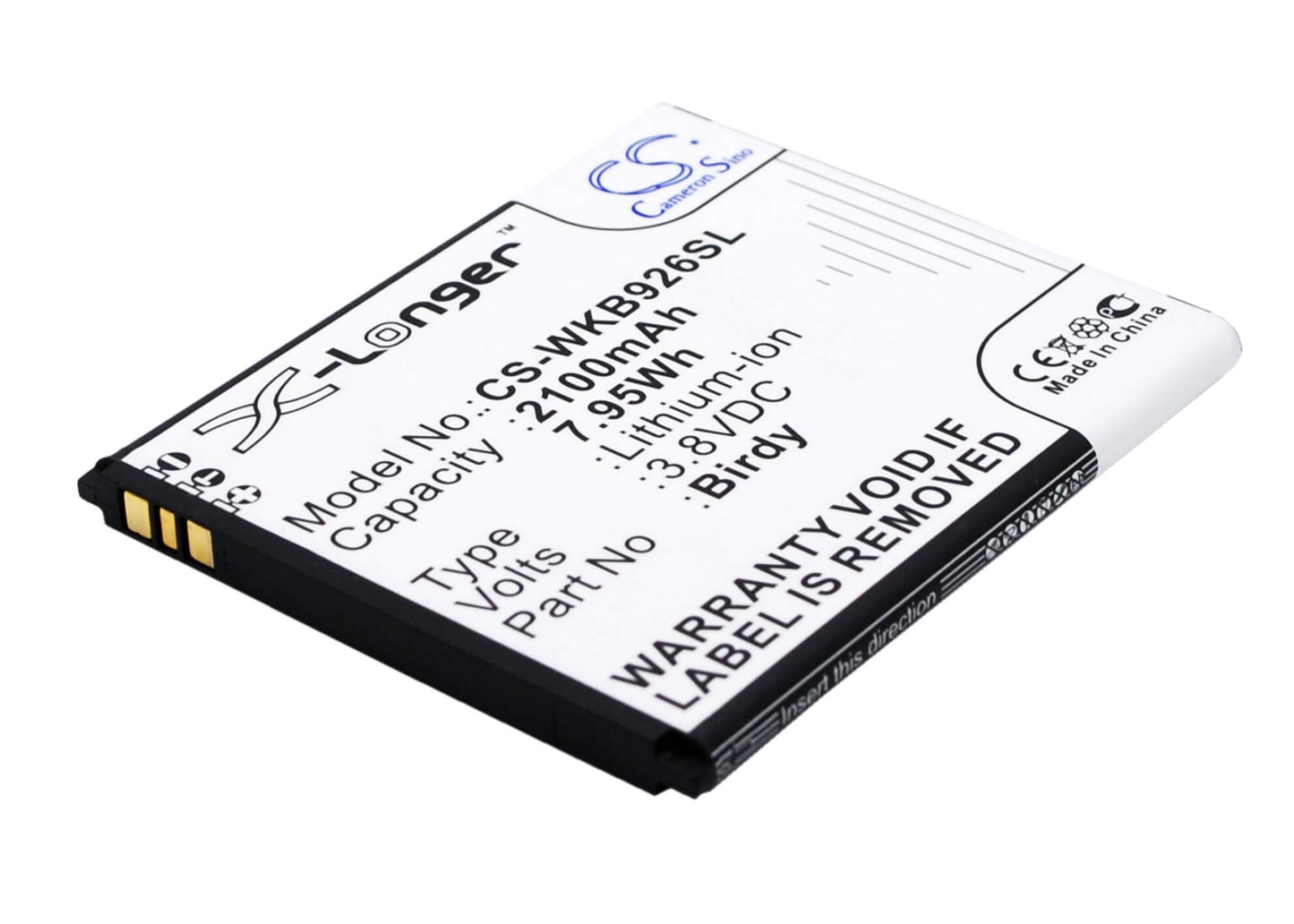 3.8V, 2100mAh, Li-ion Battery fits Ngm, Birdy, 7.98Wh
