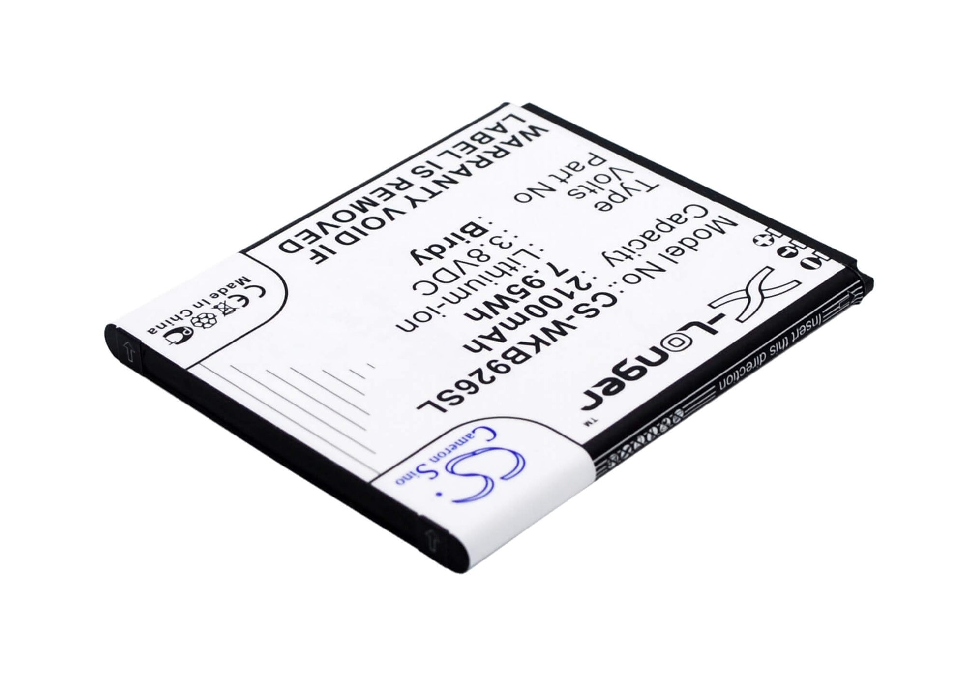 3.8V, 2100mAh, Li-ion Battery fits Ngm, Birdy, 7.98Wh