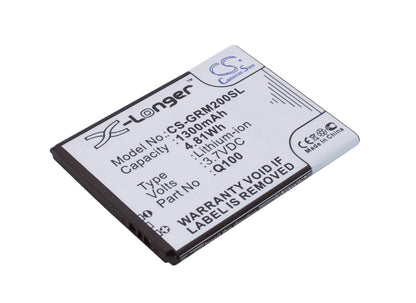 3.7V, 1300mAh, Li-ion Battery fits Green Orange, Mars 1, 4.81Wh
