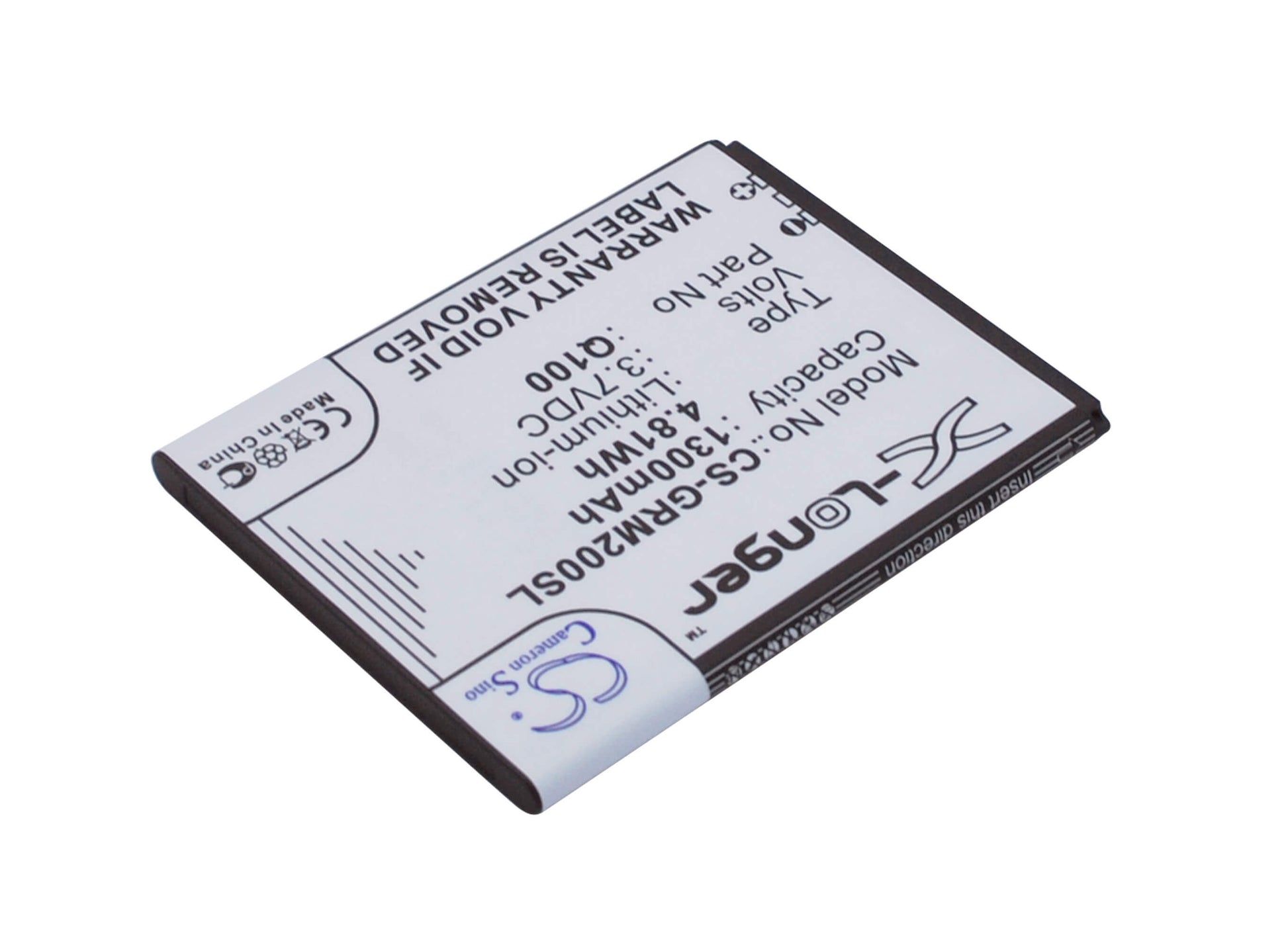 3.7V, 1300mAh, Li-ion Battery fits Green Orange, Mars 1, 4.81Wh