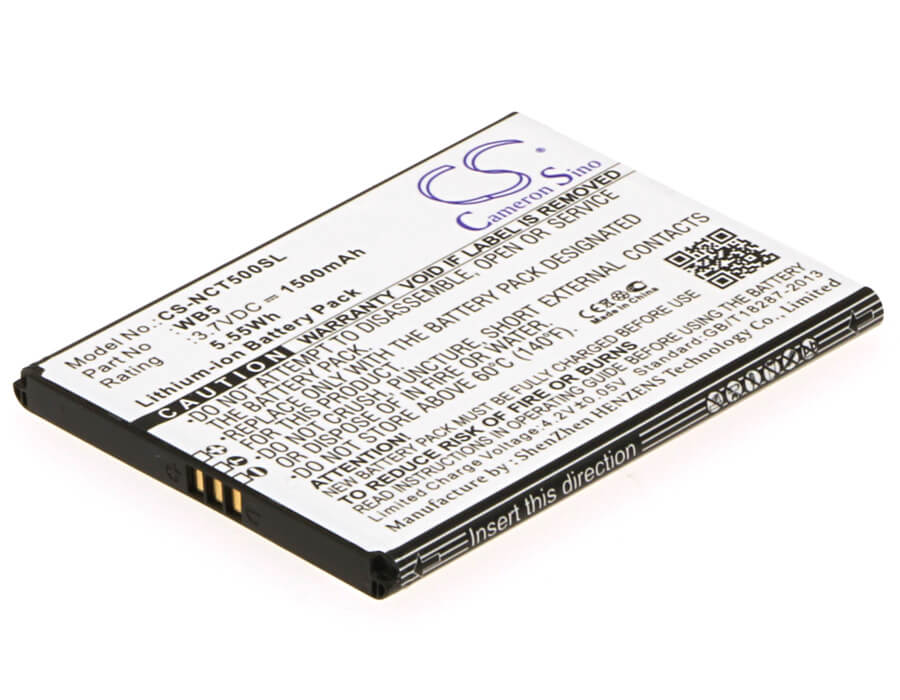 3.7V, 1500mAh, Li-ion Battery fits Inq, Cloud Touch, 5.55Wh