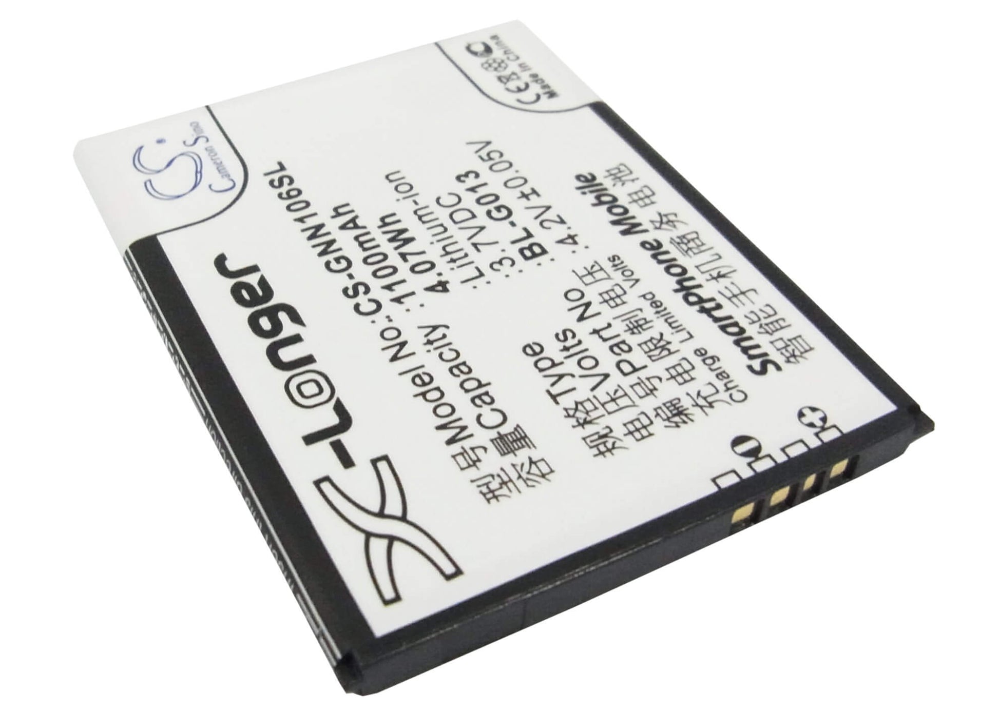 3.7V, 1100mAh, Li-ion Battery fits Gionee, Gn106, Gn109, 4.07Wh