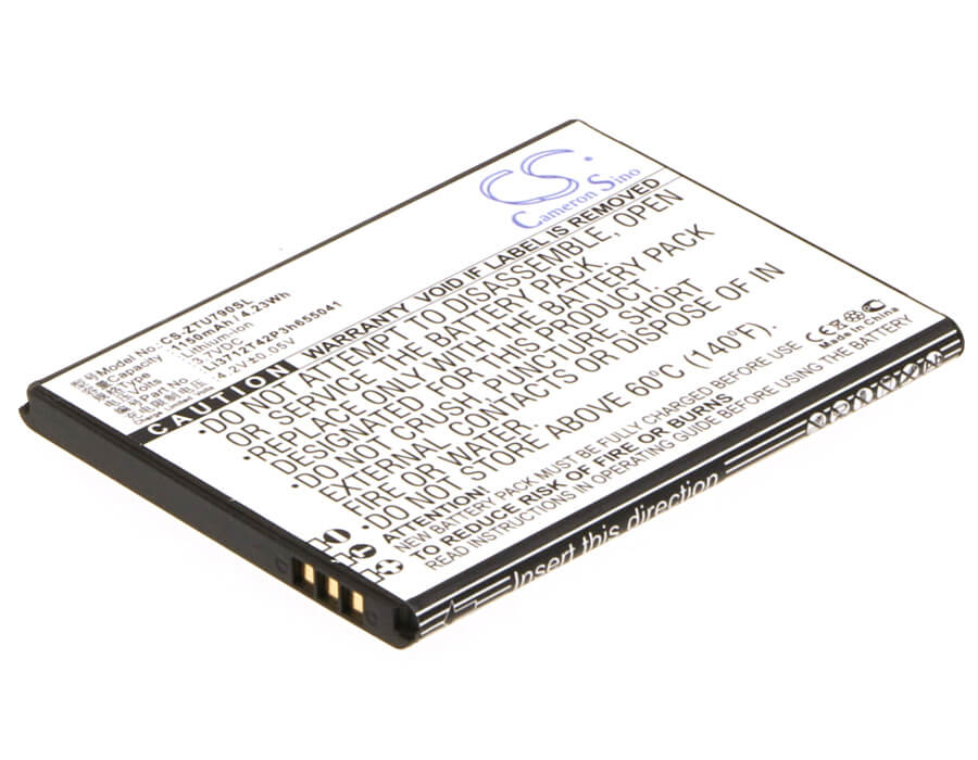 3.7V, 1150mAh, Li-ion Battery fits Zte, Blade C310, L530g, 4.255Wh