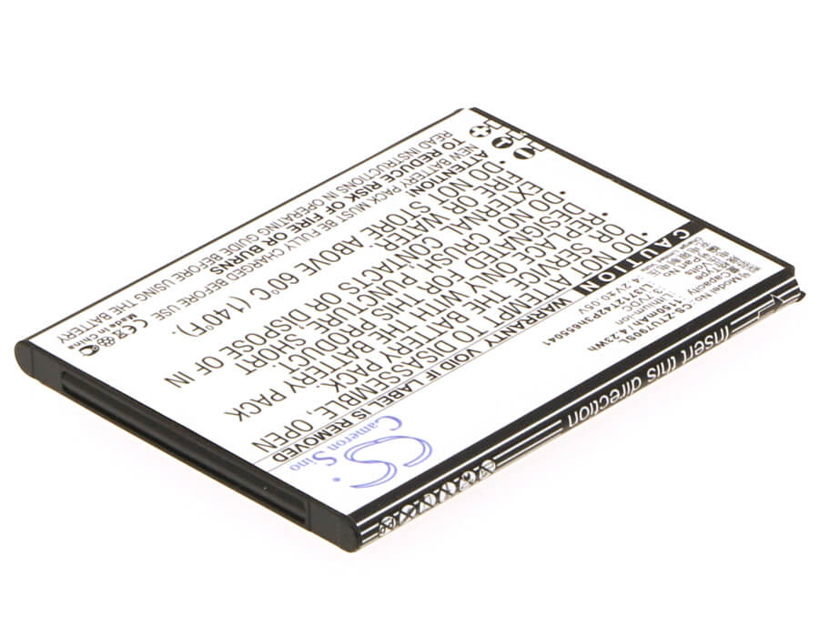 3.7V, 1150mAh, Li-ion Battery fits Zte, Blade C310, L530g, 4.255Wh