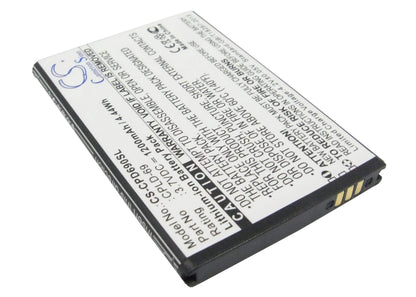 3.7V, 1200mAh, Li-ion Battery fits Coolpad, 8809, 4.44Wh