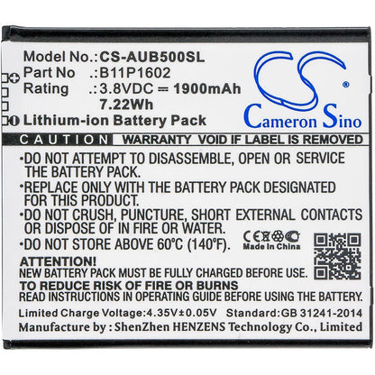 3.8V, 1900mAh, Li-ion Battery fits Asus, X00a, X00ada, 7.22Wh