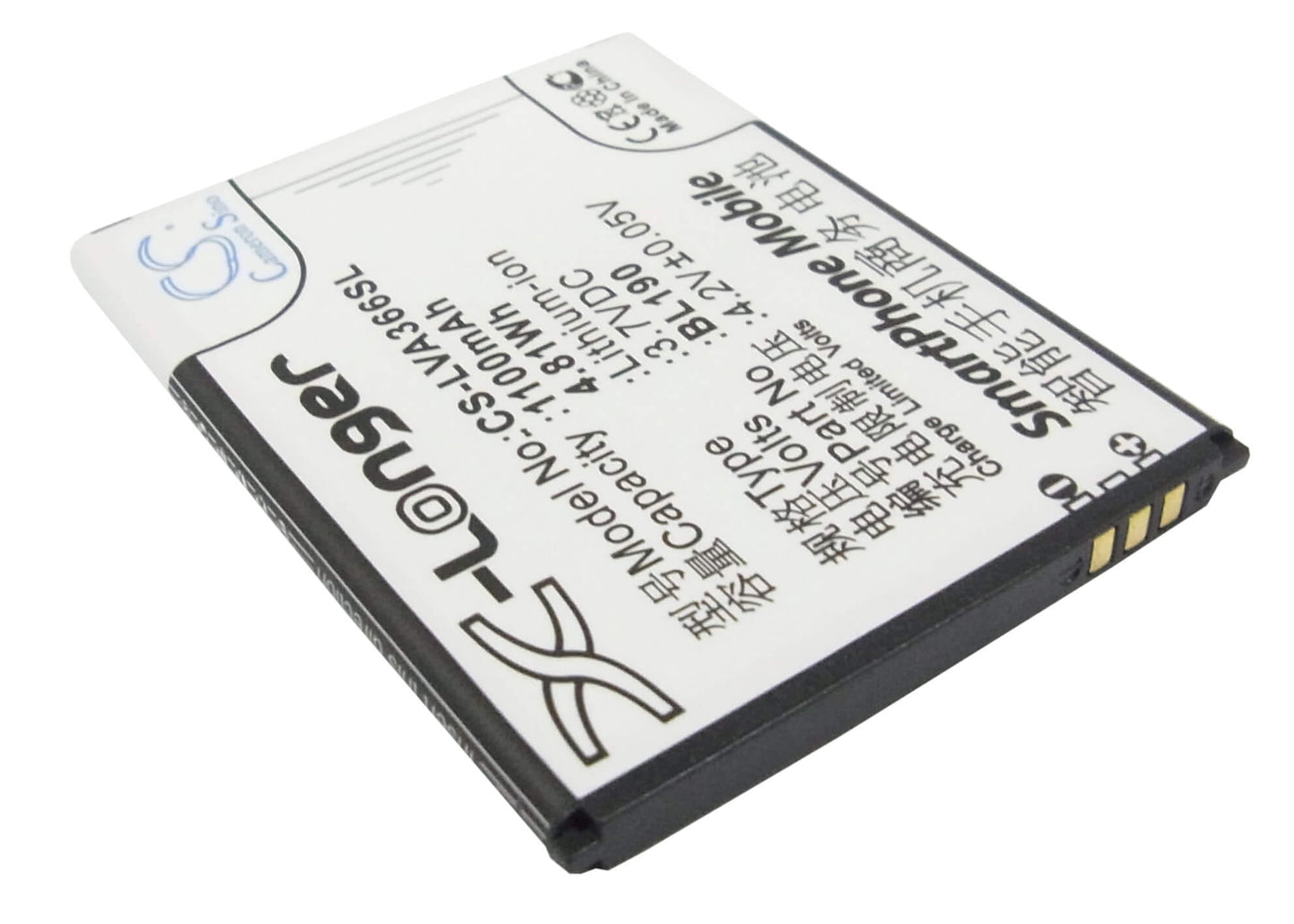 3.7V, 1100mAh, Li-ion Battery fits Lenovo, A366t, 4.07Wh