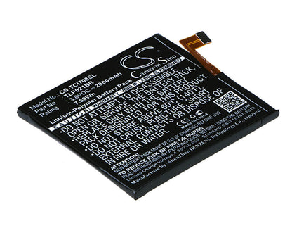 3.8V, 2000mAh, Li-Polymer Battery fits Tcl, I708u, I709m, 7.6Wh