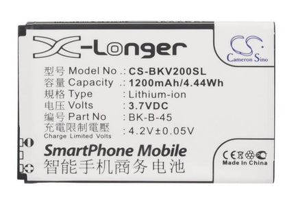 3.7V, 1200mAh, Li-ion Battery fits Bbk, Vivo S1, Vivo S6, 4.44Wh