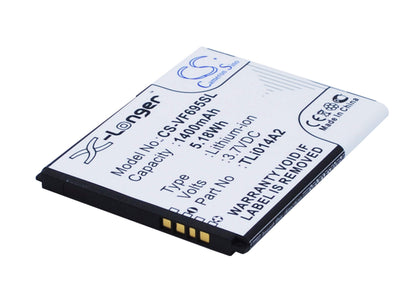 3.7V, 1400mAh, Li-ion Battery fits Vodafone, 785 Tipo, Smart 4 Mini, 5.18Wh