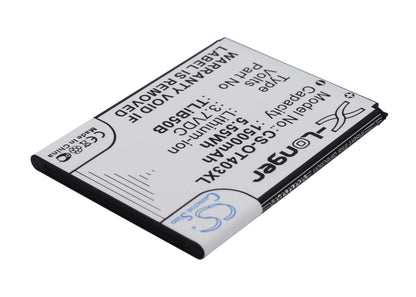 3.7V, 1500mAh, Li-ion Battery fits Alcatel, One Touch S Pop, One Touch S Pop Dual, 5.55Wh