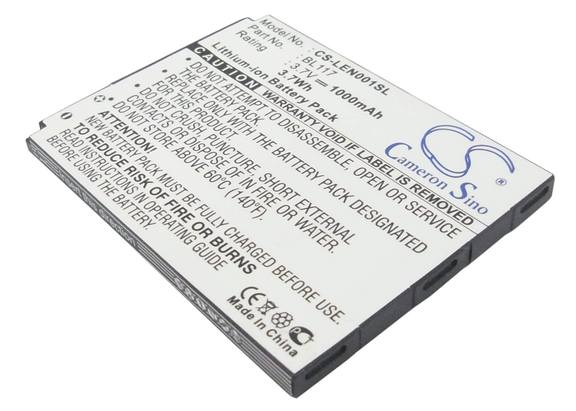 3.7V, 1000mAh, Li-ion Battery fits Lenovo, O1, 3.7Wh