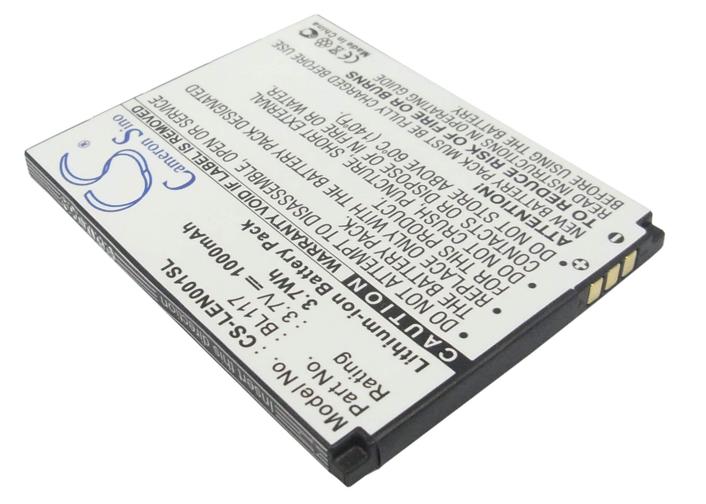 3.7V, 1000mAh, Li-ion Battery fits Lenovo, O1, 3.7Wh