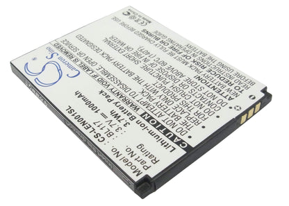 3.7V, 1000mAh, Li-ion Battery fits Lenovo, O1, 3.7Wh