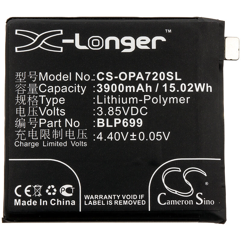 3.85V, 3900mAh, Li-Polymer Battery fits Oneplus, 7 Pro, 7 Pro Premium Edition, 15.015Wh