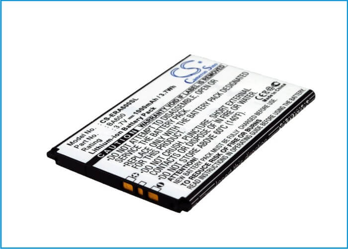 3.7V, 1000mAh, Li-ion Battery fits Sony Ericsson, Kumquat, St25, 3.7Wh