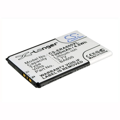 3.7V, 1300mAh, Li-ion Battery fits Sony Ericsson, Kumquat, Lt16, 4.81Wh