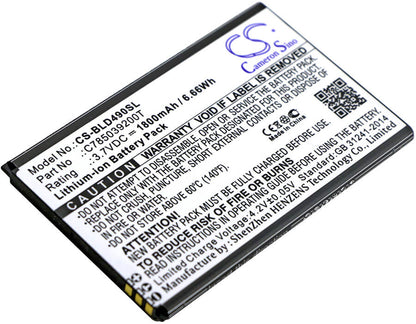 3.7V, 1800mAh, Li-ion Battery fits Blu, D090, D090l, 6.66Wh