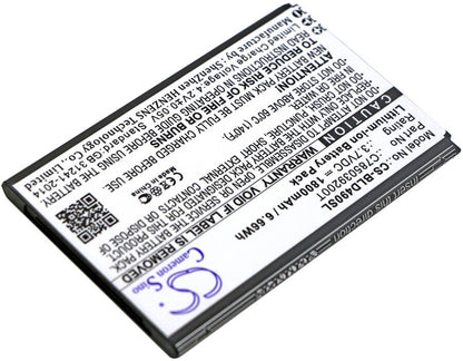 3.7V, 1800mAh, Li-ion Battery fits Blu, D090, D090l, 6.66Wh