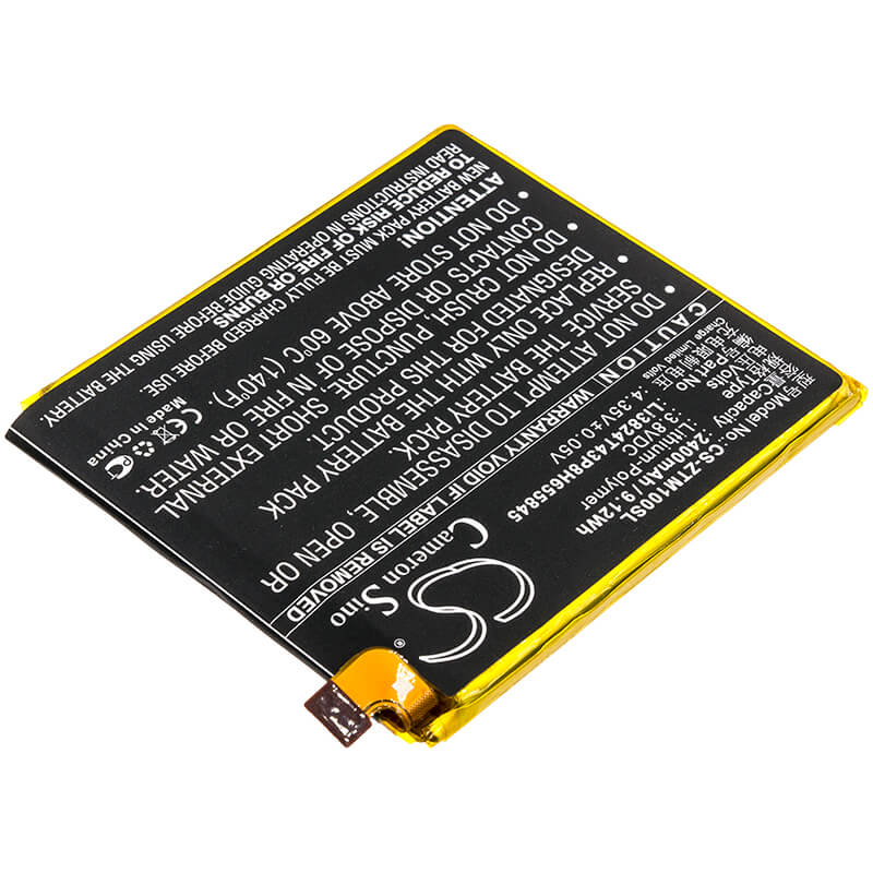 3.8V, 2400mAh, Li-Polymer Battery fits Zte, Mono Mo-01j, Mono Mo-01j Td-lte, 9.12Wh