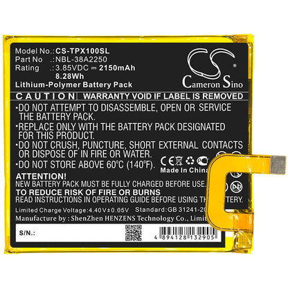 3.85V, 2150mAh, Li-Polymer Battery fits Neffos, Tp902c, X1, 8.2775Wh