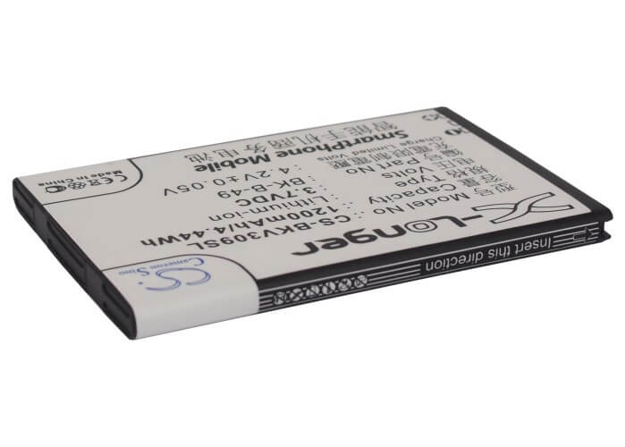3.7V, 1200mAh, Li-ion Battery fits Bbk, Vivo E1t, Vivo I370, 4.44Wh