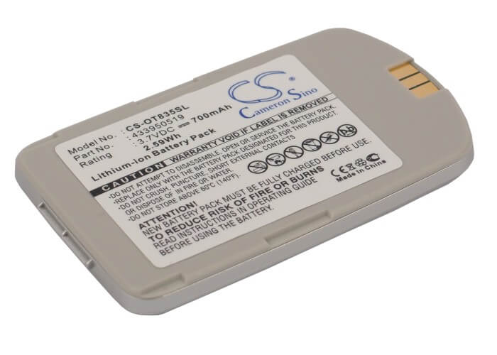 3.7V, 700mAh, Li-ion Battery fits Alcatel, Ot-825, O-t835, 2.59Wh