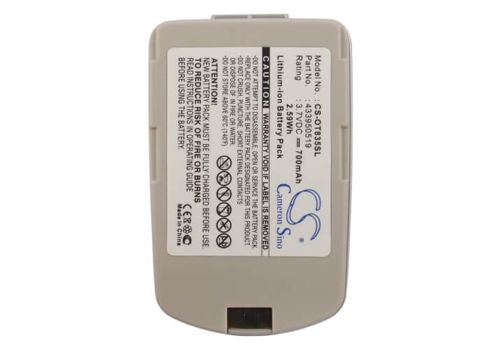 3.7V, 700mAh, Li-ion Battery fits Alcatel, Ot-825, O-t835, 2.59Wh