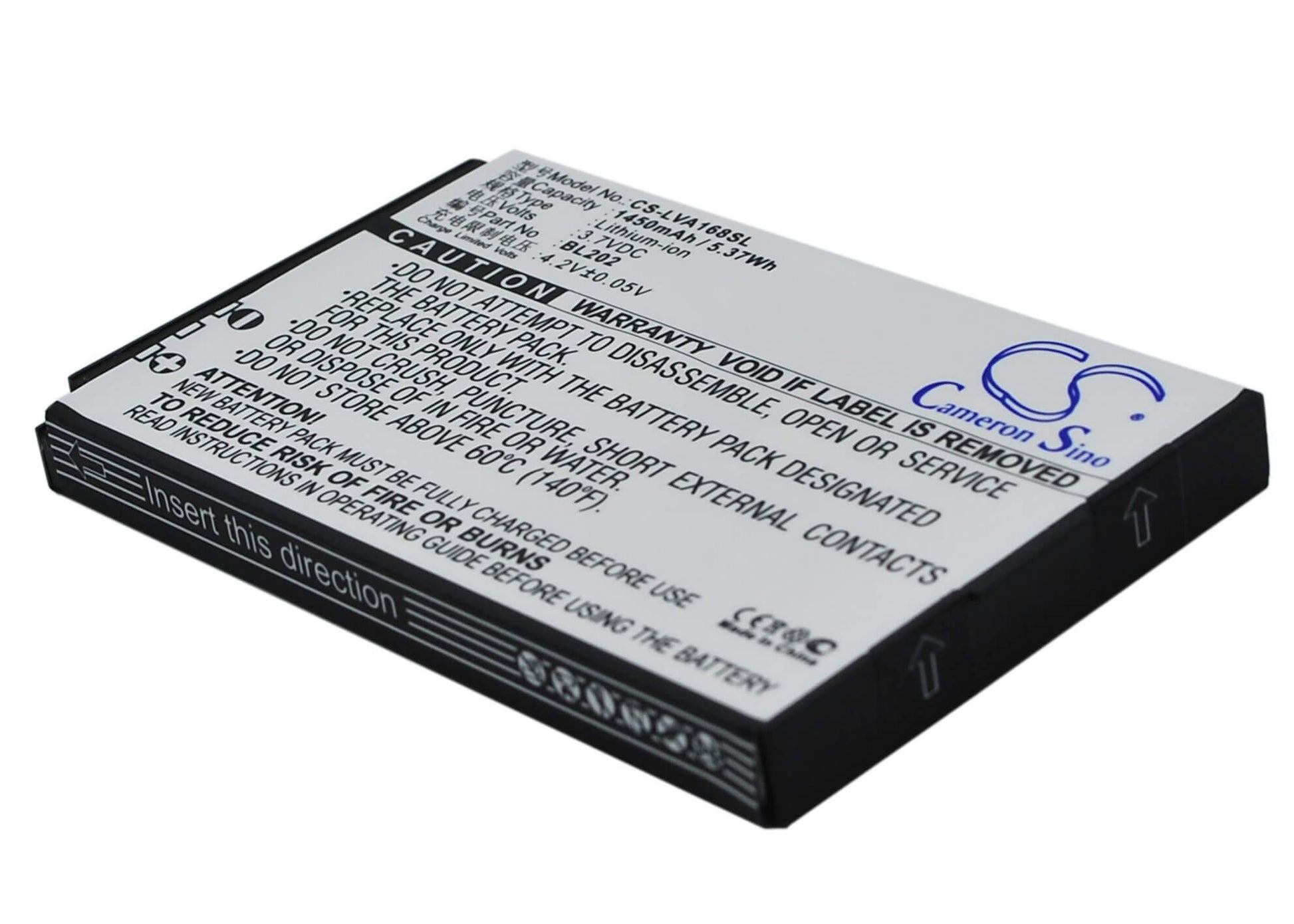 3.7V, 1450mAh, Li-ion Battery fits Lenovo, Ma168, Ma169, 5.365Wh