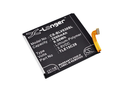 3.8V, 2500mAh, Li-Polymer Battery fits Blu, Selfie, V030u, 9.5Wh