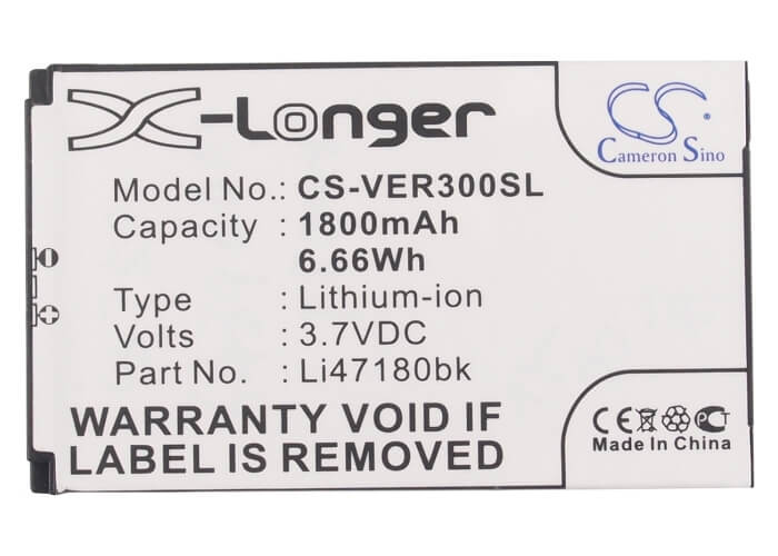 3.7V, 1800mAh, Li-ion Battery fits Viewsonic, Q1, Q3, 6.66Wh