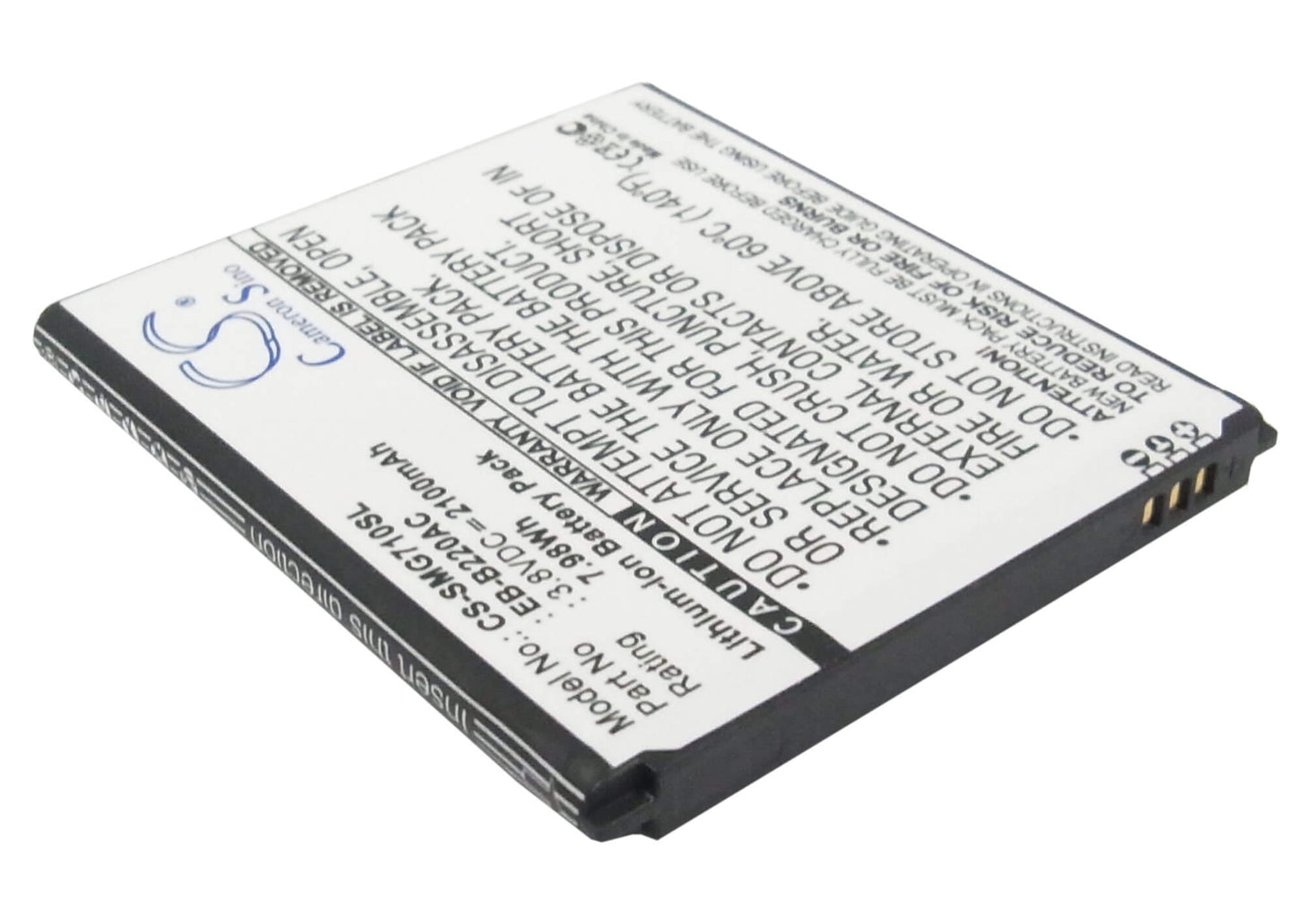 3.8V, 2100mAh, Li-ion Battery fits Samsung, Galaxy Grand 2, Galaxy Grand 2 Duos, 7.98Wh