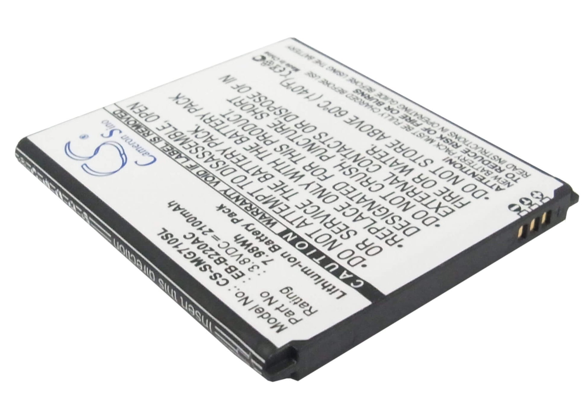 3.8V, 2100mAh, Li-ion Battery fits Samsung, Galaxy Grand 2, Galaxy Grand 2 Duos, 7.98Wh