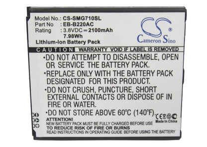 3.8V, 2100mAh, Li-ion Battery fits Samsung, Galaxy Grand 2, Galaxy Grand 2 Duos, 7.98Wh