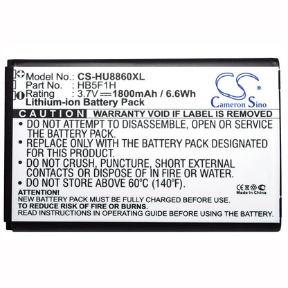 3.7V, 1800mAh, Li-ion Battery fits Huawei, Honor, M886, 6.66Wh