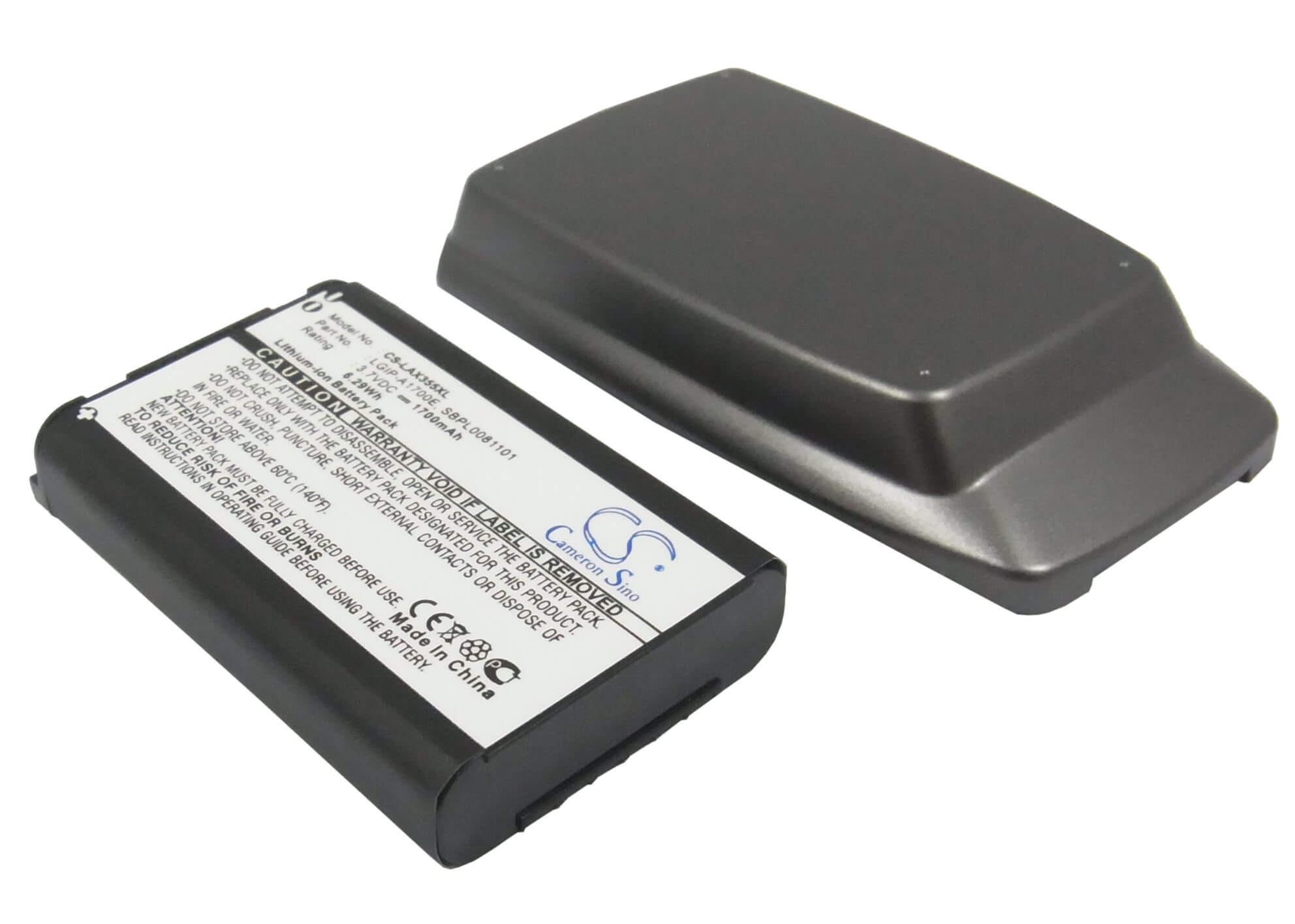 3.7V, 1700mAh, Li-ion Battery fits Lg, Ax355, Lx355, 6.29Wh